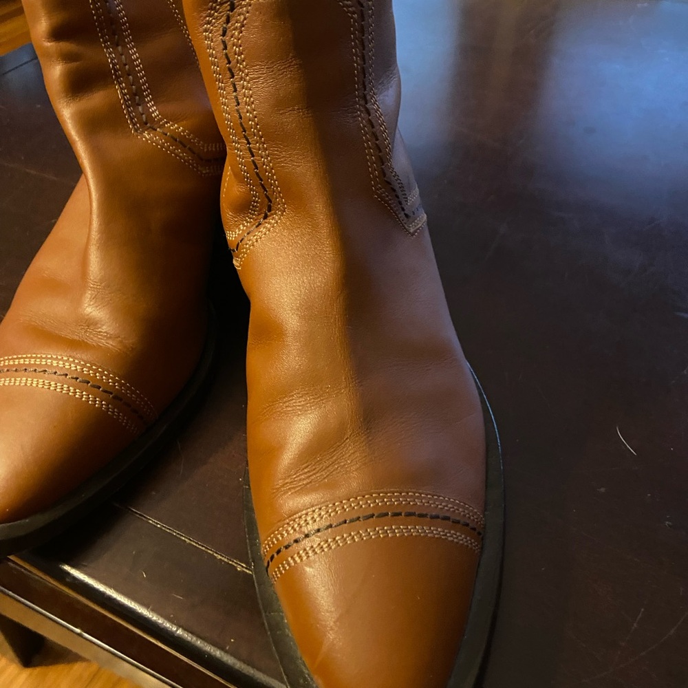 ROBERT CLERGERIE Merry Brown Leather Ankle Boots Heels Size 38 - Picture 6 of 12